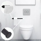 Suport hartie igienica din otel, prindere fara gaurire, 33.5cm, negru