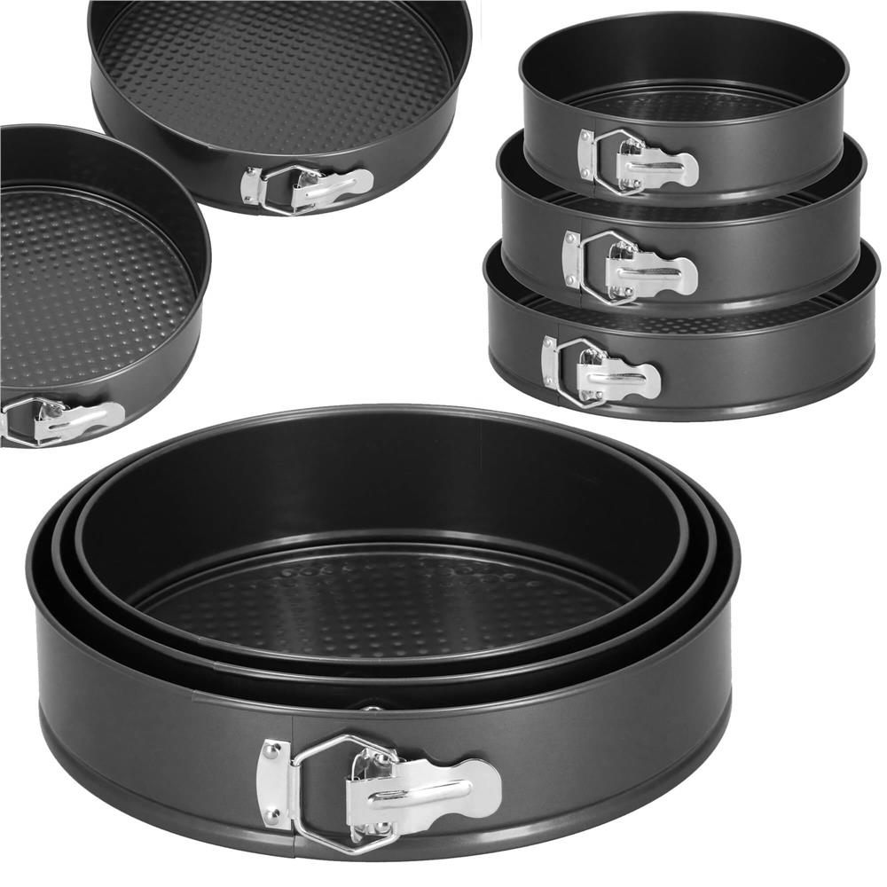 Set 3 forme de copt, 27, 25 si 23 cm, cu fund detasabil, gri