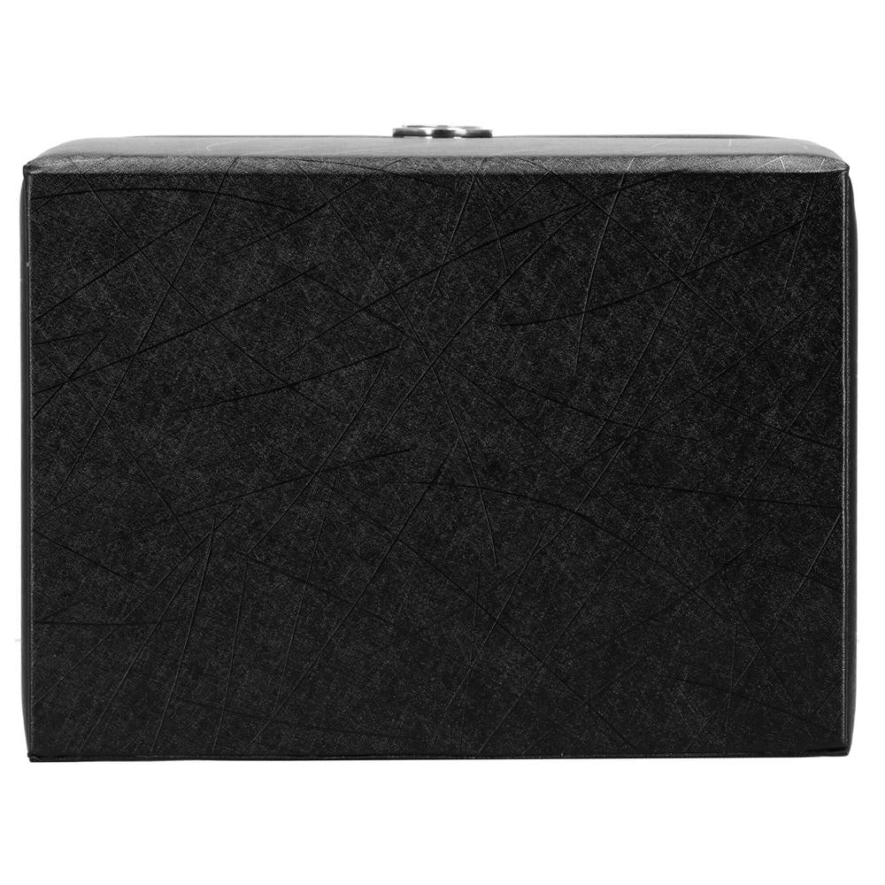 Cutie depozitare si organizare bijuterii, piele ecologica + velur, 26 x 21,5 x 19 cm, negru