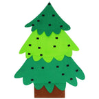 Brad de Craciun din pasla pentru copii, 115x80 cm, cu 26 decoratiuni