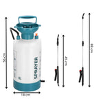 Pompa de stropit manual 8L cu lance reglabila 63 cm, 2 duze si curea de umar