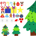 Brad de Craciun din pasla pentru copii, 115x80 cm, cu 26 decoratiuni