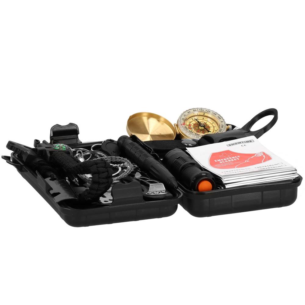 Kit de supravietuire turistic multifunctional camping, vanatoare, pescuit, 19 piese