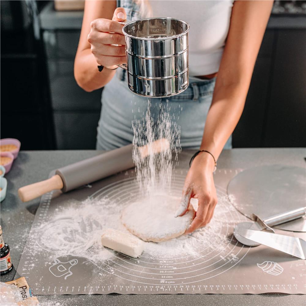 Plansa din silicon alimentar de framantat aluat, rezistenta la temperaturi ridicate, 65x45cm, gri