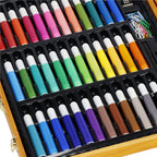 Set de pictura si desen pentru copii, 150 de piese, trusa lemn maro