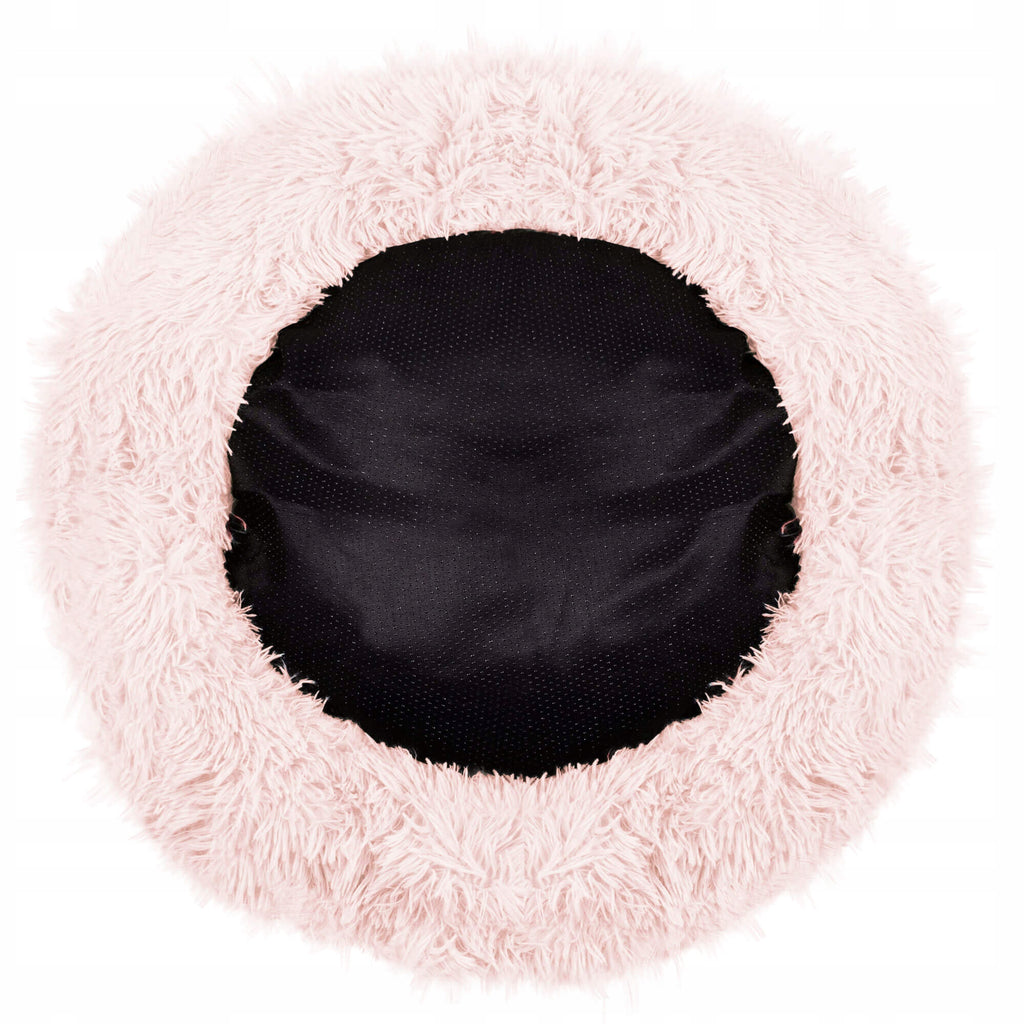 Pat  pentru caini si pisici, cu husa detasabila, roz deschis, diametru 80cm