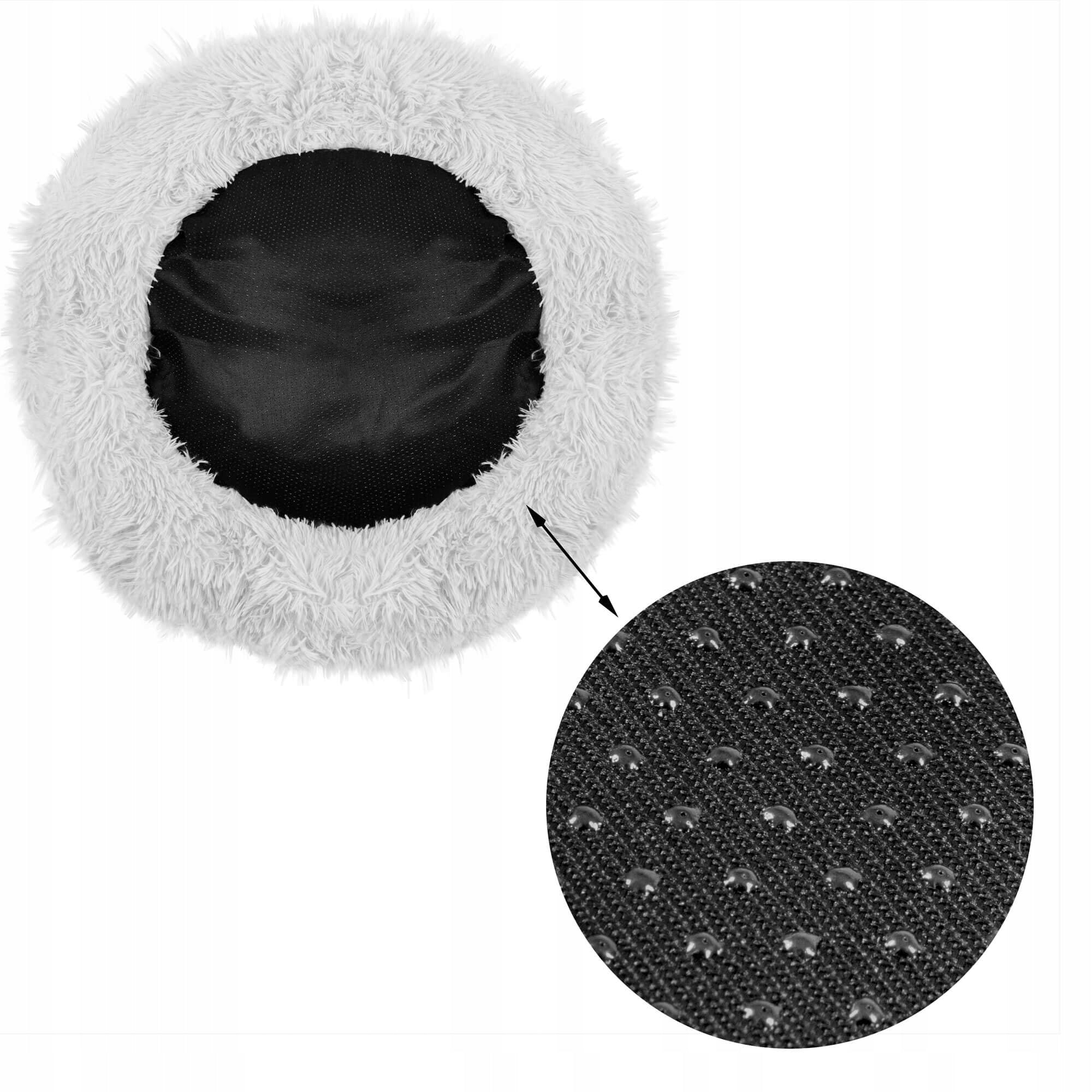 Pat  pentru caini si pisici, cu husa detasabila, gri, diametru 110cm