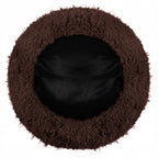 Pat  pentru caini si pisici, cu husa detasabila, maro, diametru 60cm