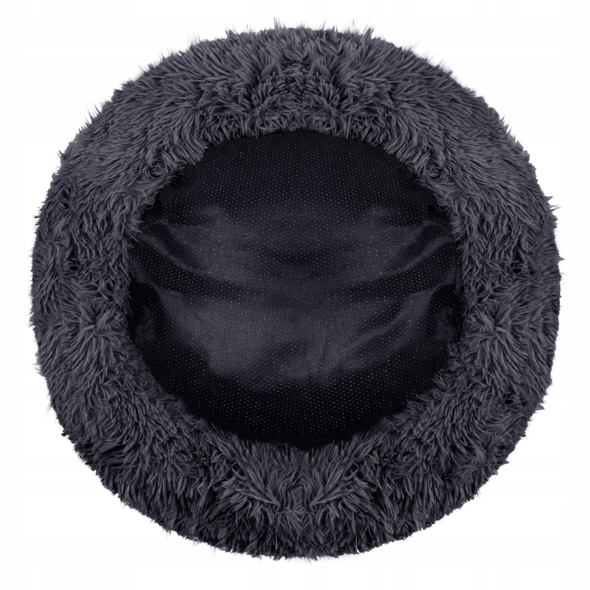 Pat  pentru caini si pisici, cu husa detasabila, gri inchis, diametru 80cm