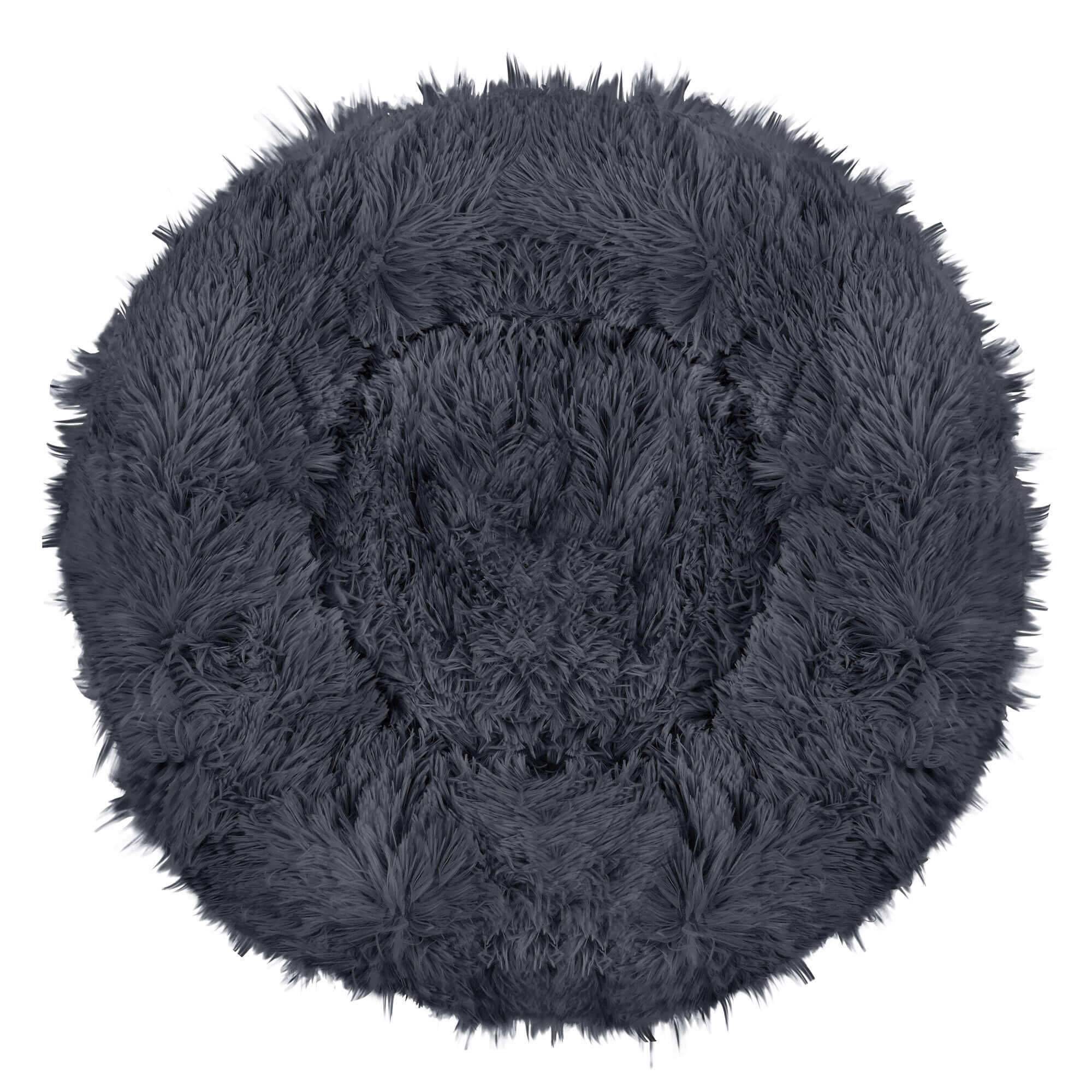 Pat  pentru caini si pisici, cu husa detasabila, gri inchis, diametru 80cm