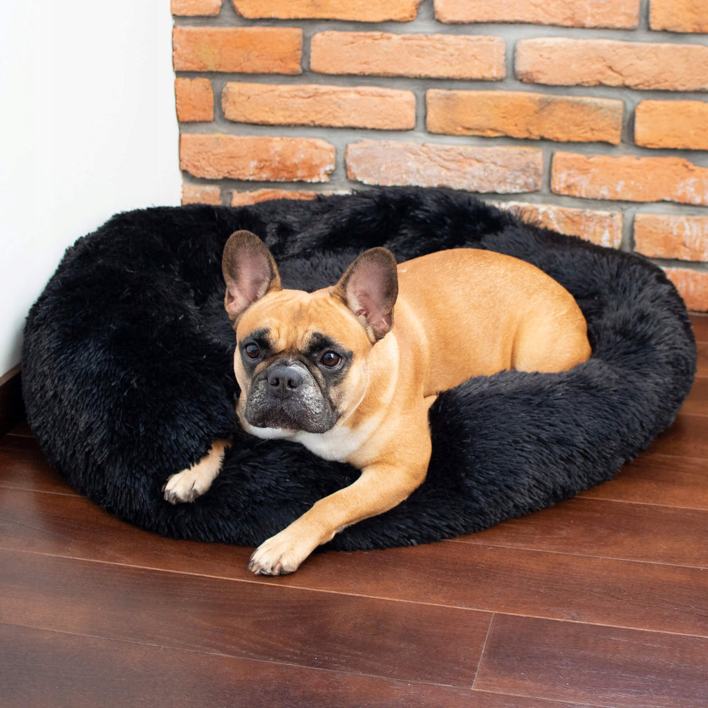 Pat  pentru caini si pisici, cu husa detasabila, negru, 40cm