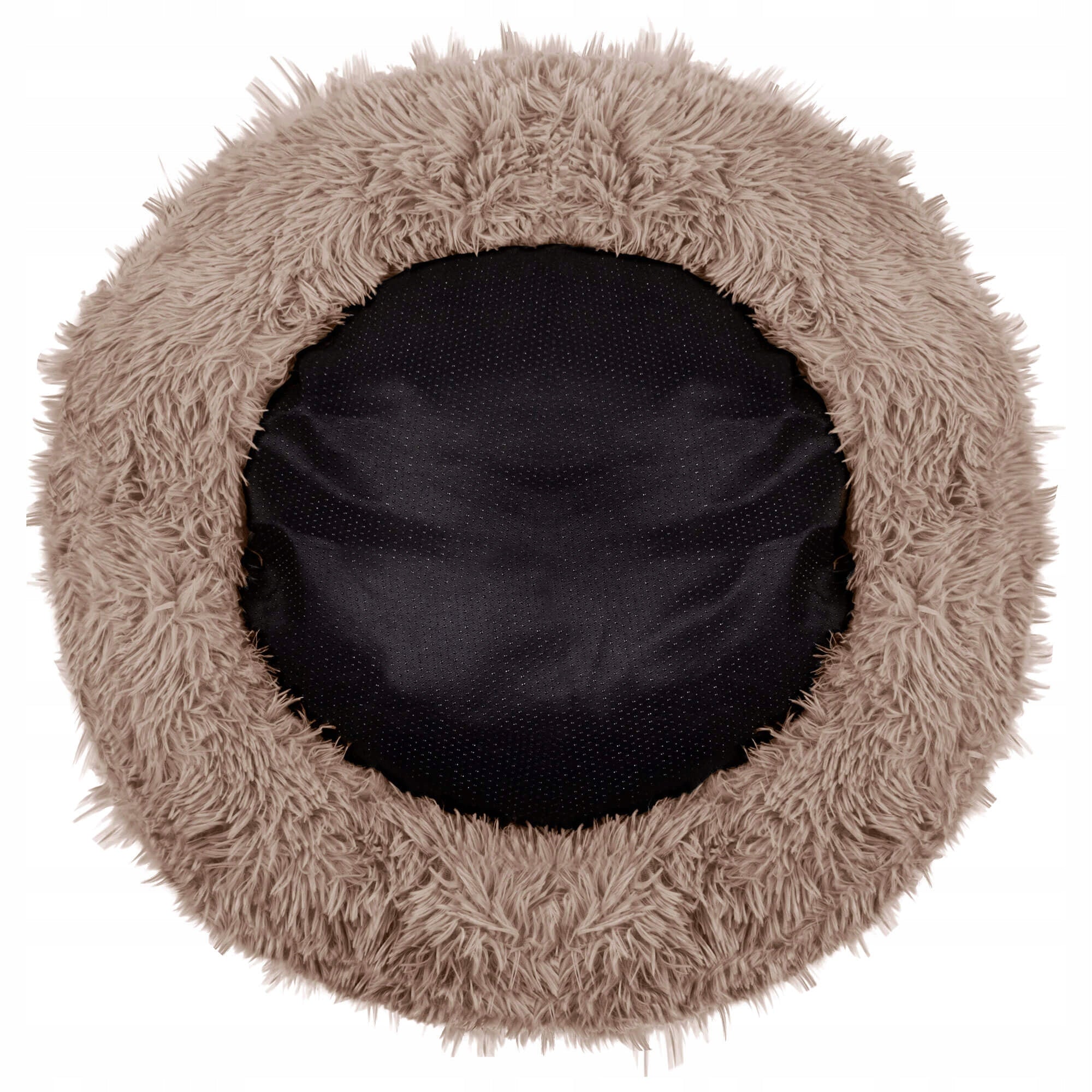 Pat  pentru caini si pisici, cu husa detasabila, maro deschis, diametru 80cm