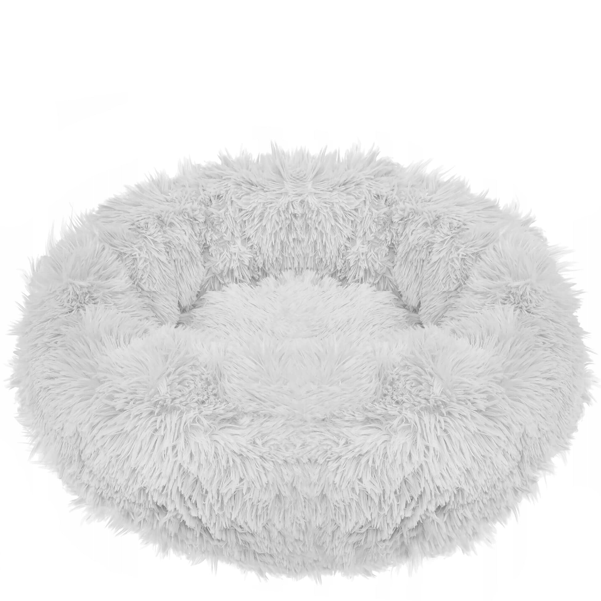 Pat  pentru caini si pisici, cu husa detasabila, gri, diametru 80cm