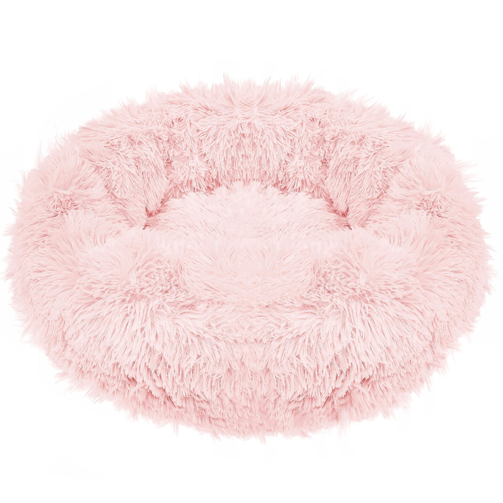 Pat  pentru caini si pisici, cu husa detasabila, roz deschis, diametru 60cm