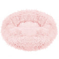 Pat  pentru caini si pisici, cu husa detasabila, roz deschis, diametru 80cm