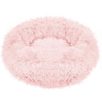 Pat  pentru caini si pisici, cu husa detasabila, roz deschis, diametru 80cm