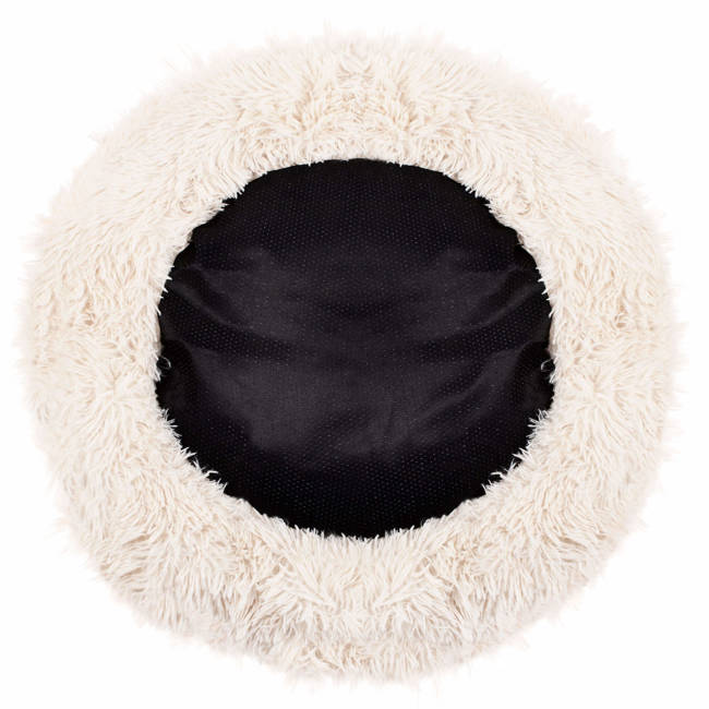 Pat  pentru caini si pisici, cu husa detasabila, bej, diametru 60cm