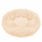 Pat  pentru caini si pisici, cu husa detasabila, crem, diametru 60cm