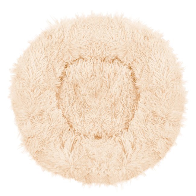 Pat  pentru caini si pisici, cu husa detasabila, crem, diametru 60cm