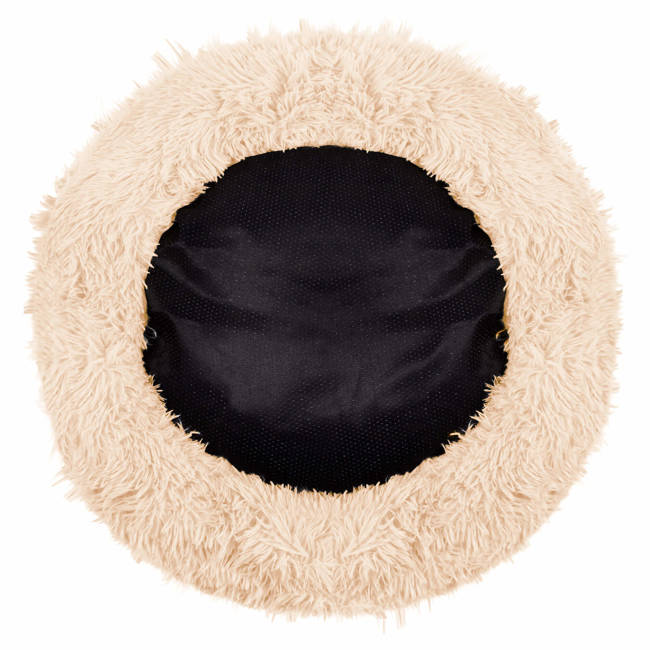 Pat  pentru caini si pisici, cu husa detasabila, crem, diametru 60cm