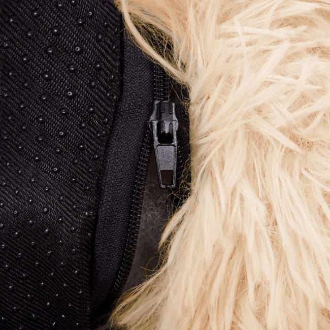 Pat  pentru caini si pisici, cu husa detasabila, crem, diametru 50cm