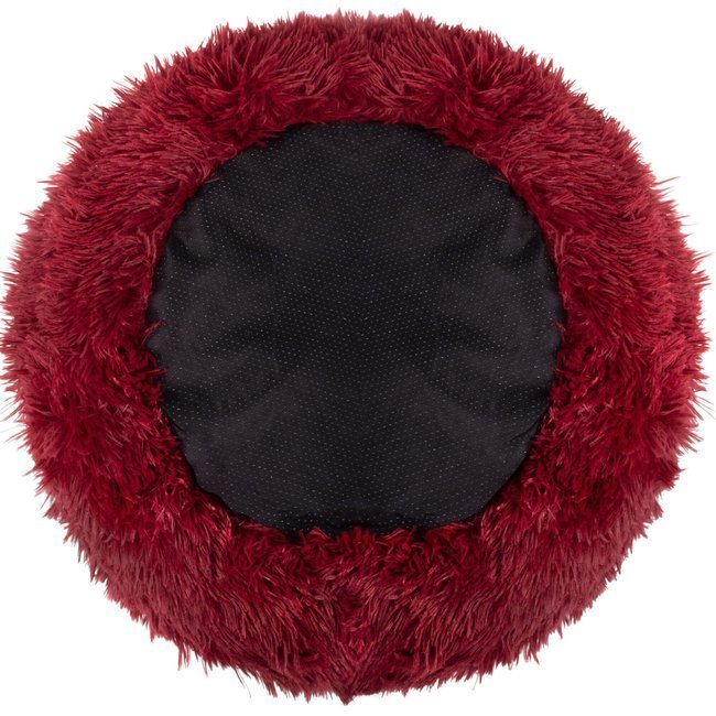 Pat  pentru caini si pisici, cu husa detasabila, visiniu, diametru 60cm