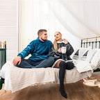 Patura tip hanorac, cu maneci, gluga si buzunare, material plus, marime universala, gri