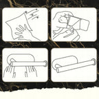 Suport hartie igienica din otel, prindere fara gaurire, 33.5cm, negru