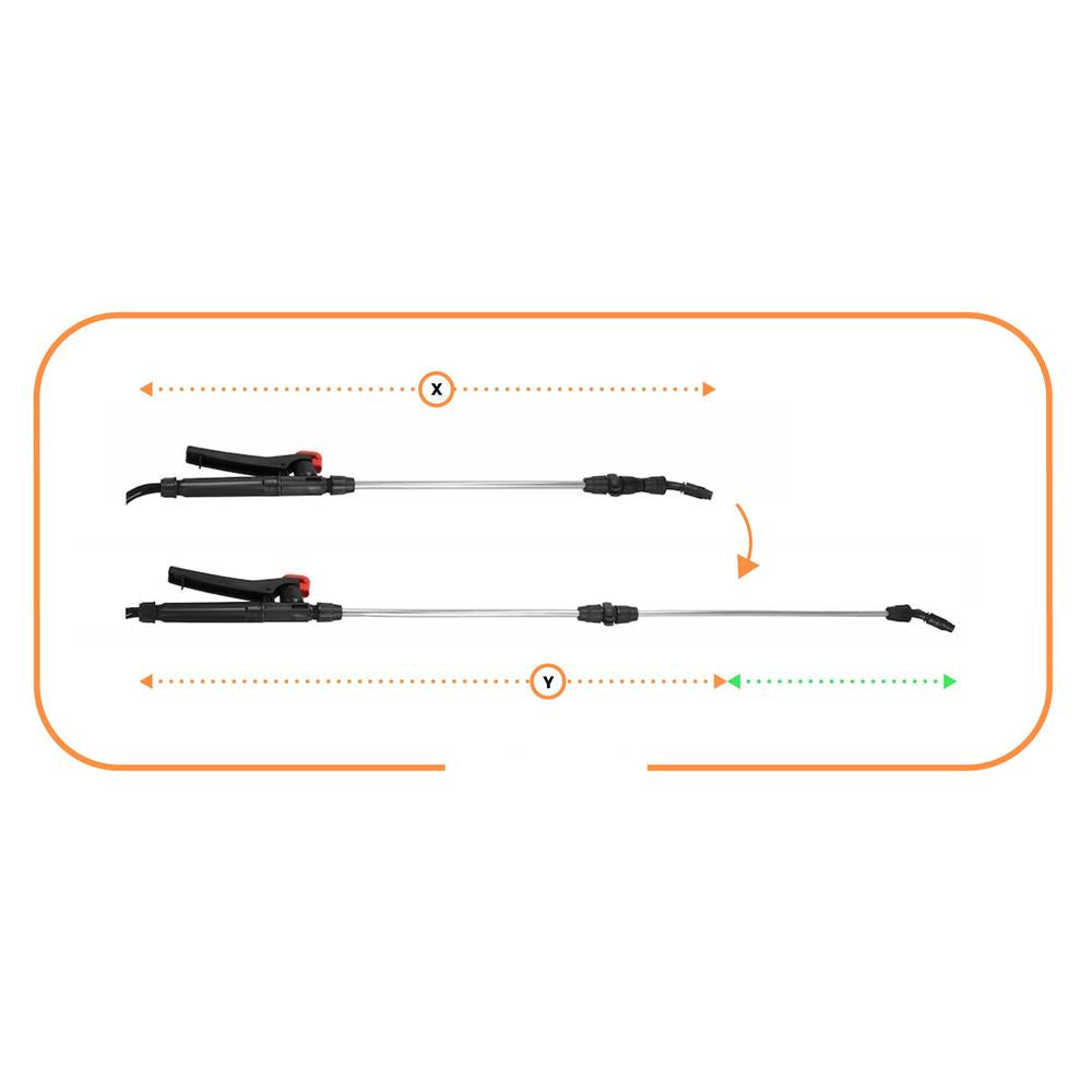 Pompa de stropit manual 8L cu lance reglabila 63 cm, 2 duze si curea de umar