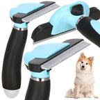 Perie trimmer pentru caini si pisici cu par lung sau scurt, autocuratare, lama 10cm, negru albastru