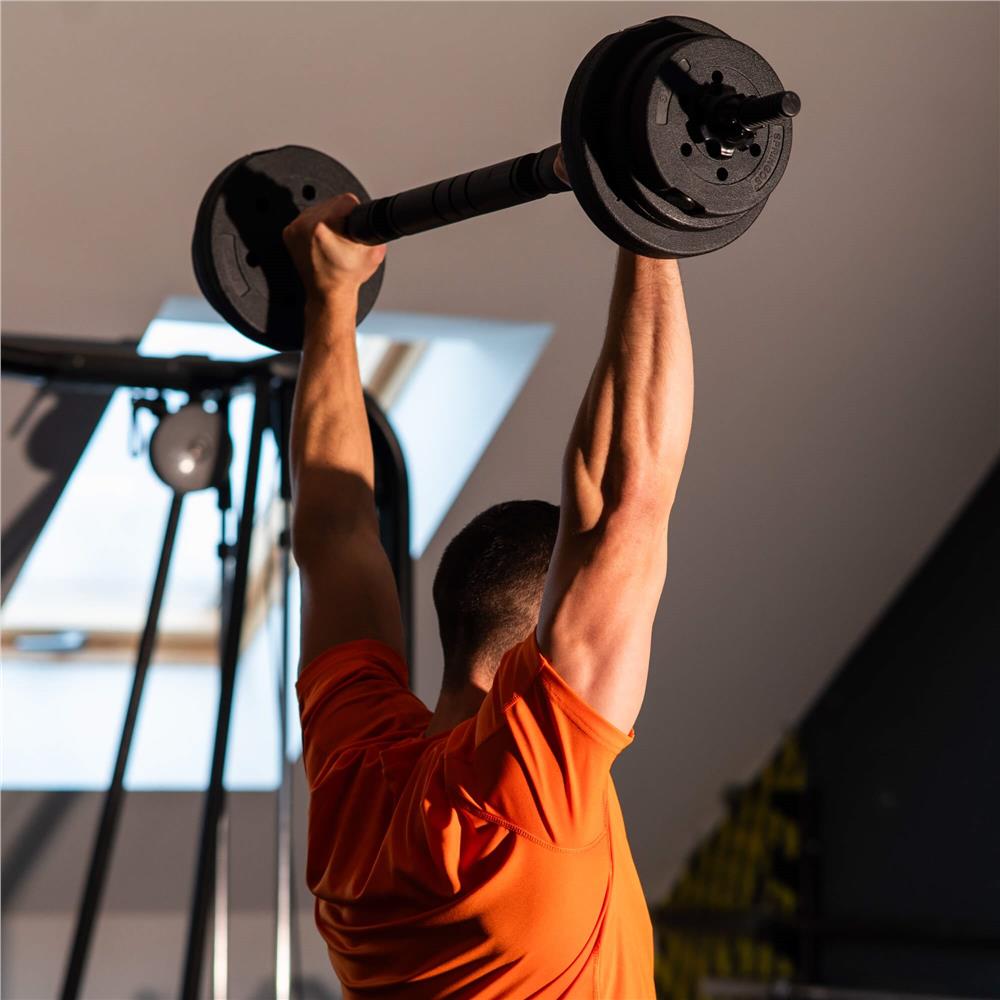 Set de greutati multifunctionale transformabil in gantere, kettlebell, haltera, total 19 kg