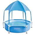 Piscina rotunda cu cadru meltalic si parasolar Canopy Intex 28290NP, D183xH38 cm