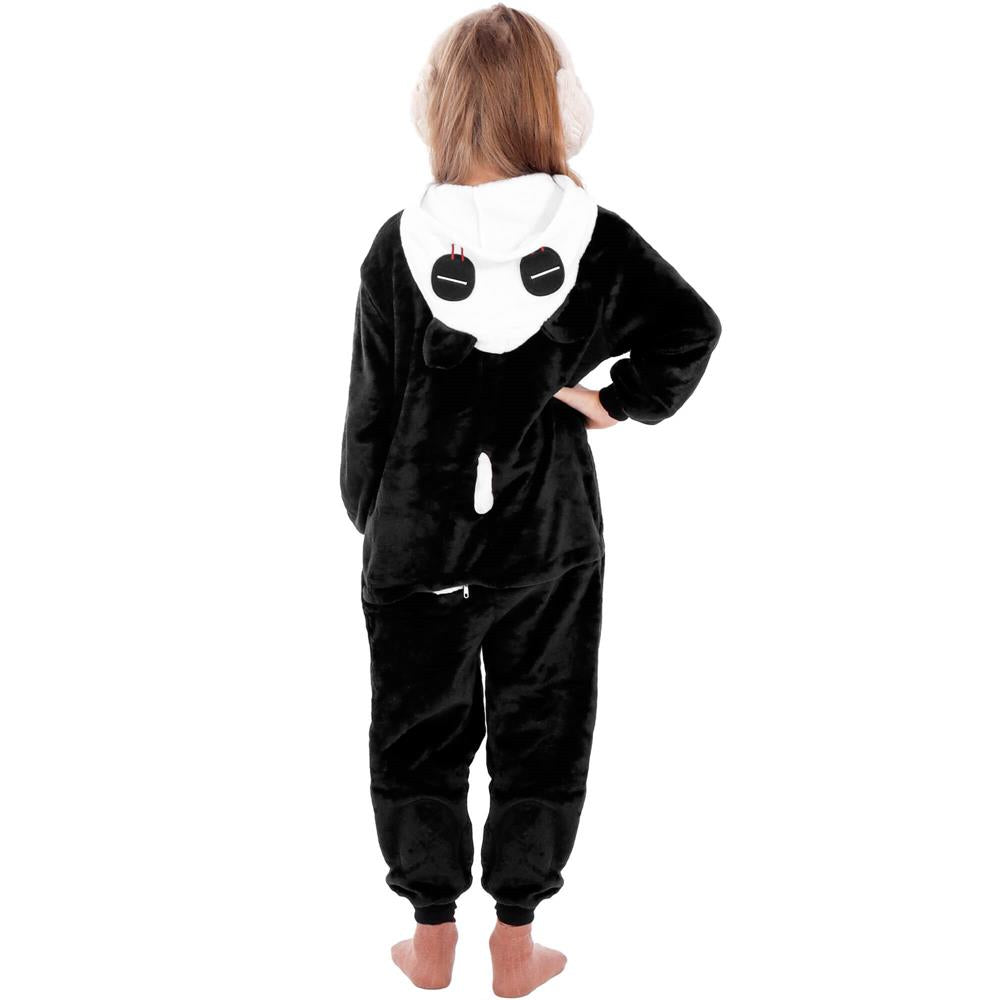 Pijama tip salopeta pentru copii, model panda, marime 125-140cm