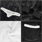 Patura tip hanorac, cu maneci, gluga si buzunare, material plus, marime universala, grafit