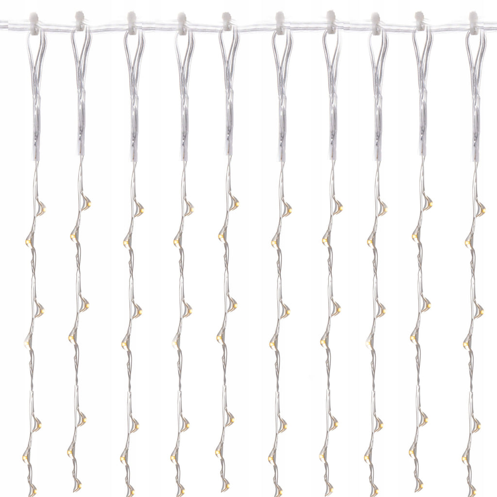 Ghirlanda luminoasa tip perdea 400 LED-uri, 3m, pentru interior/exterior, iluminare galbena