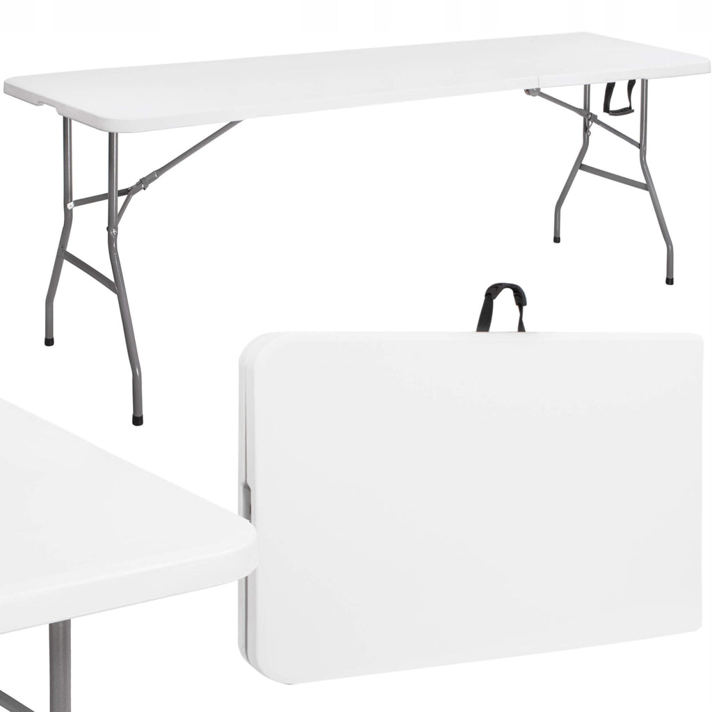 Masa dreptunghiulara pliabila multifunctionala, 240x75x74 cm, alba