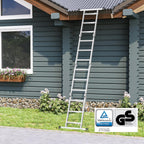 SONGMICS Scara multifunctionala din aluminiu, cu 2 placi tip platforma, 12 trepte, sarcina 150 kg, gri