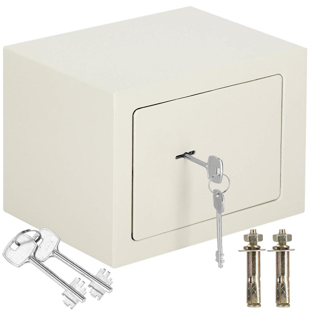 Seif standard cu cheie, 170x230x170 mm, Otel, Bej