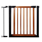 Poarta de siguranta Safety Gate pentru scari, ajustabila 83-89 cm, din otel si lemn, negru maro