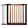 Poarta de siguranta Safety Gate pentru scari, ajustabila 90-96 cm, din otel si lemn, negru maro