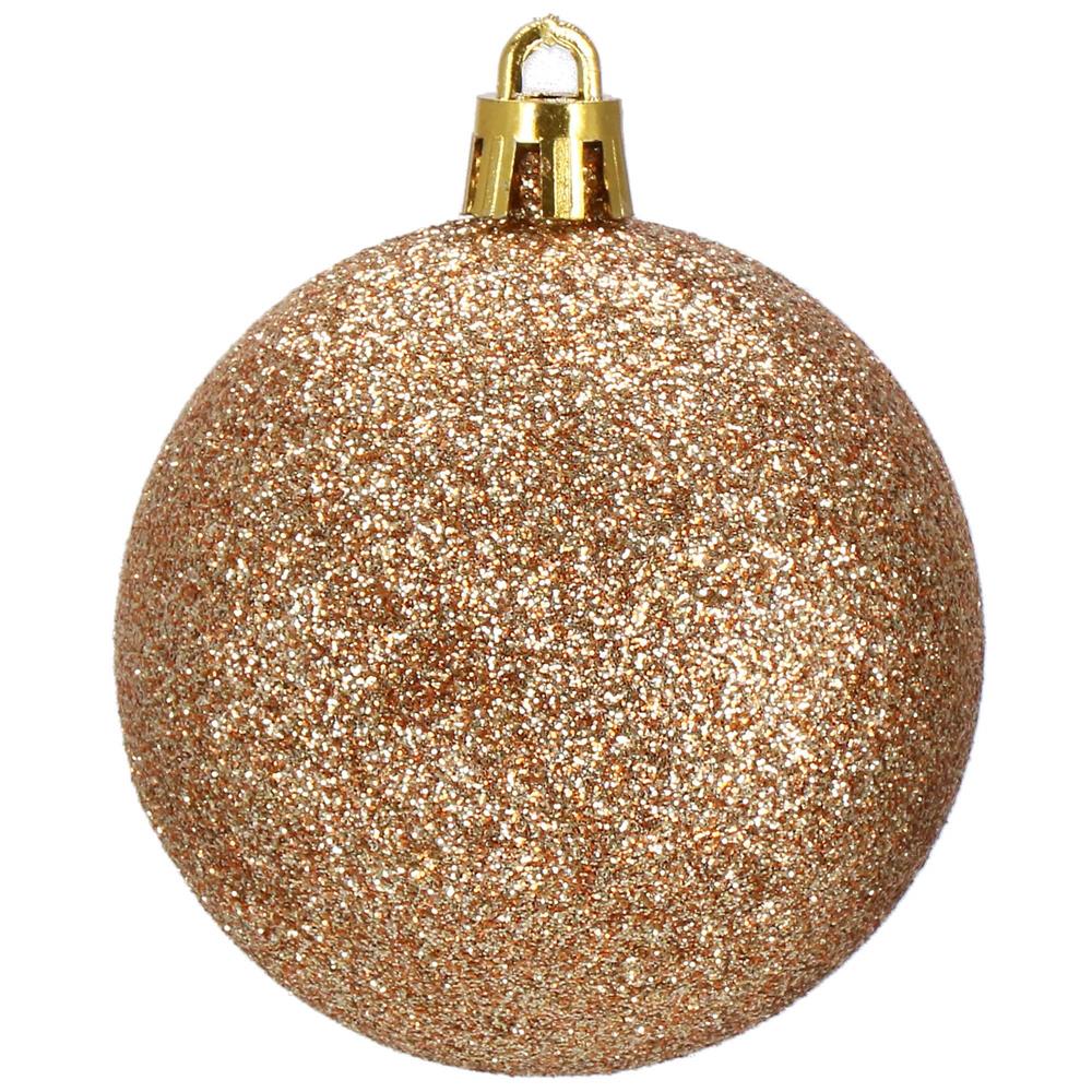 Set globuri de Craciun, 30 bucati, 3 modele, 3cm, roz auriu