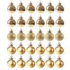 Set globuri de Craciun, 30 bucati, 3 modele, 3cm, auriu