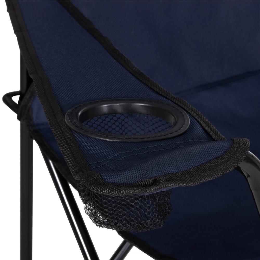 Scaun pliabil camping sau pescuit , cu suport pahar, albastru inchis
