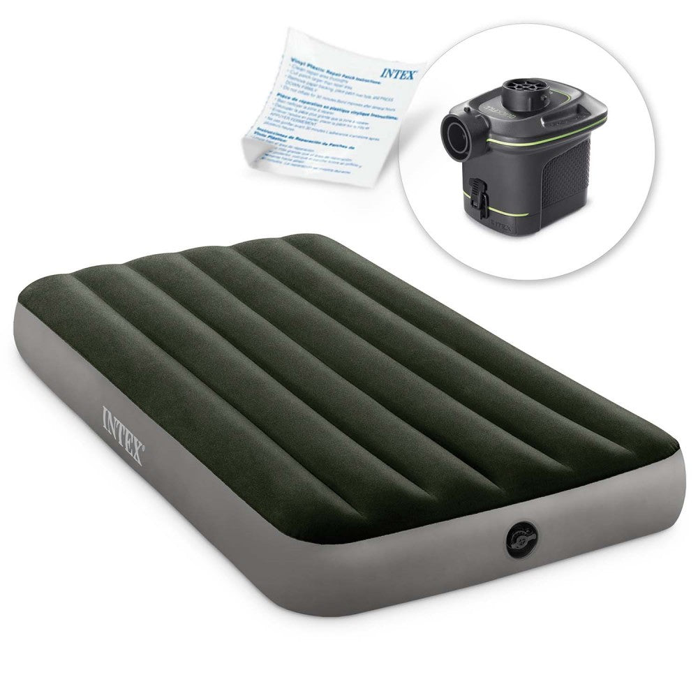 Saltea Intex Prestige Airbed Twin Dura-Beam pompa inclusa, 99x191x25cm