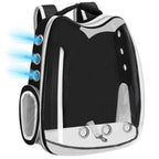 Rucsac transport animale talie mica-medie, maxim 12 kg, hublou panoramic transparent, buzunare laterale, negru