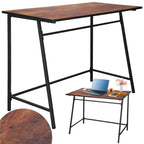 Birou tip masa laterala, cu cadru din otel, 50x100x76 cm, industrial, maro