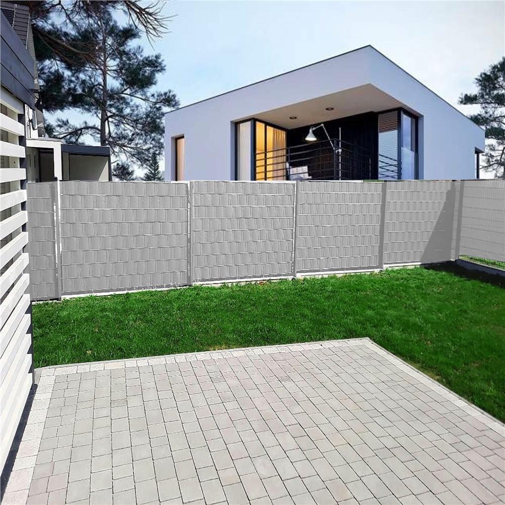 Panou de gard pentru intimitate in gradina, PVC, 35 x 0.19 m, gri