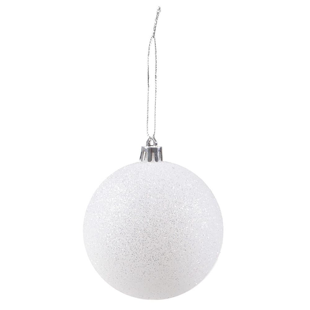 Set globuri de Craciun, 20 bucati, 8cm, alb perlat