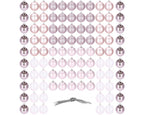 Set globuri de Craciun, 100 bucati, 6cm, roz