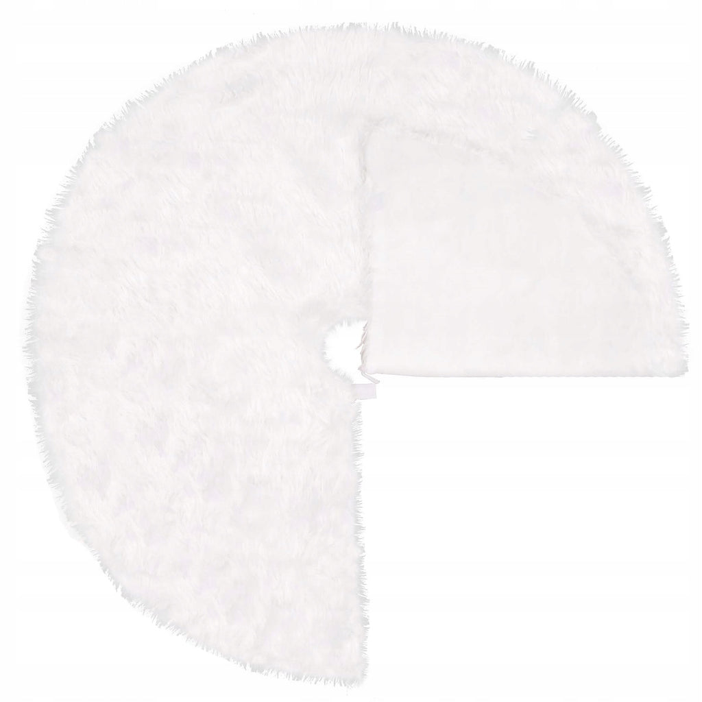 Covoras de pus sub bradul de Craciun, diametru 115 cm, imitatie blana alba